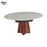 Table à manger convertible en pierre microcristalline JINRUISHENGDA, table à manger fonctionnelle extensible ronde à ovale