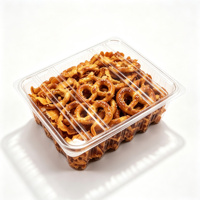 Boîte à collation en plastique empilable avec couvercle en PET transparent, conteneur alimentaire, personnalisation OEM, HGF140A, épaisseur 0,3 mm