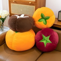 Coussin en peluche tomate mignon, rond et doux, garnissage en coton PP, unisexe, pour les commandes en gros de magasins de cadeaux et importateurs