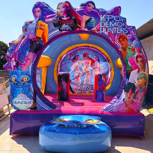 <span class=keywords><strong>Castello</strong></span> Gonfiabile Commerciale K-POP Demon Hunters, <span class=keywords><strong>Castello</strong></span> Gonfiabile Personalizzato per Bambini, Noleggio per Feste all'Aperto, Casa Gonfiabile - Product Image 1