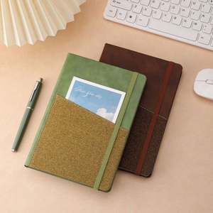 Cuaderno con correa A5 para oficina de negocios, cuaderno de reunión personalizado con portalápices y bolsillo, nuevo cuaderno de empalme Vintage creativo - Product Image 2