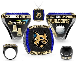 Personalized Customized Championship <b>Ring</b> Men's Baseball Football Softball Sports <b>Ring</b> Platinum/Rose Gold Plated <b>Crystal</b> - Product Image 2