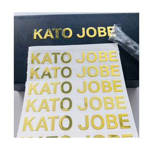 Personalizar lujo oro etiqueta adhesiva transferencia Metal impermeable relieve 3D Logo pegatina - Product Image 1