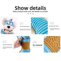 Jouet pour chien anti-ennui, coussin super doux en peluche, jouet à queue, durable, à mâcher, en maille, sonore, auto-entretenant, brodé, 51 cm