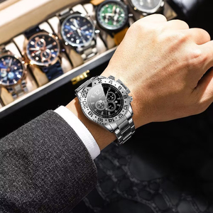 Customized Logo Fashion Business Luxury Antique Stainless Steel Waterproof Auto Date Chronograph Quartz <strong>Watch</strong> 48mm Unisex - Product Image 6
