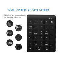 Teclado numérico inalámbrico de 27 teclas, teclado numérico portátil para contabilidad financiera, teclado numérico inalámbrico de 2,4G para ordenador portátil