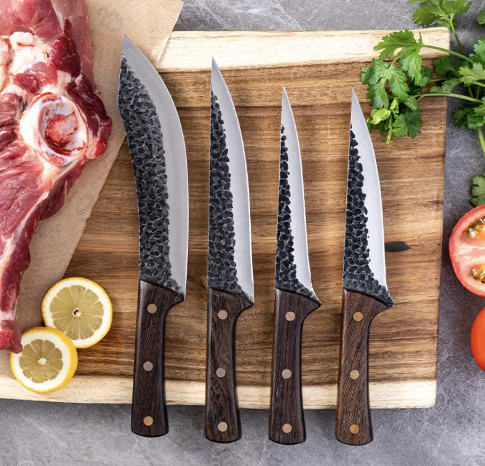 Carbon Cao Chất Lượng Cao Thép Giả Mạo Boning Butcher Dao Nhà Bếp Viện Trợ Nhật Bản Lưu Trữ Giá Tường Loại