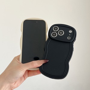Custodia per telefono ondulata e goffrata per <span class=keywords><strong>iPhone</strong></span> <span class=keywords><strong>14</strong></span> 13 12 11 <span class=keywords><strong>Pro</strong></span> <span class=keywords><strong>Max</strong></span> 15 16 17, con cornice curva a onda, colori tinta unita Beige Bianco Viola, stile coreano Candy - Product Image 3