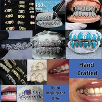 Ensemble de grillz dentaires en argent sterling 925 sertis de moissanite VVS, grillz diamantés haut et bas style hip-hop pour hommes, femmes et rappeurs