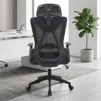 Chaise de bureau de direction personnalisée avec dossier haut et appui-tête réglable 2D, base coulissante, empilable, design moderne, chaise ergonomique en maille