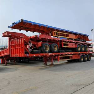 Sử dụng 40ft phẳng bán <span class=keywords><strong>trailers</strong></span> mang 60 tấn phẳng Trailer 3 trục phẳng giường bán xe tải Trailer - Product Image 2