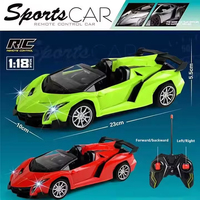 EPT Coche Deportivo RC a Escala 1:18 de 4 Canales, Estilo Superdeportivo de Alta Velocidad con Luces LED para Niños
