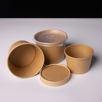 Gobelet à soupe jetable personnalisé en papier kraft pour nouilles instantanées avec couvercle et impression de logo pour boissons gazeuses – Vente en gros