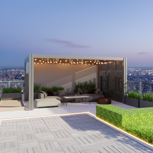 <span class=keywords><strong>Pergola</strong></span> en aluminium 6063-T6 robuste avec LED, design pliable <span class=keywords><strong>pour</strong></span> <span class=keywords><strong>appartement</strong></span> urbain, utilisation extérieure, étanche, <span class=keywords><strong>pour</strong></span> jardinage en arrière-cour - Product Image 1