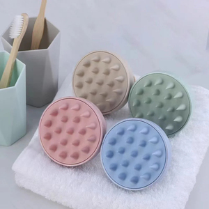 Wholesale Hair Scalp <b>Massager</b> Brush Eco Friendly Exfoliator Wheat Straw Head Scrubber Silicone Shampoo - Product Image 5