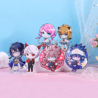 Personnalisé Acrylique Standee Anime Rotation Mini Spinning Acrylique Standee Porte-clés Transparent Liquide Affichage Téléphone Acrylique Stand