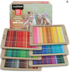 KALOUR Juego de <span class=keywords><strong>180</strong></span> Lápices de Colores Profesionales en Caja de Metal para Dibujar y Bosquejar con <span class=keywords><strong>180</strong></span> Colores Vivos como Materiales de Arte - Product Image 2