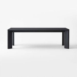 Muebles de Comedor Contemporáneos para Interiores, Mesa de Comedor Rectangular de Madera Maciza Negra Estilo Wabi Sabi para 10 Personas - Product Image 2