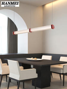Industrielle Langstreifen-Pendelleuchten für Restaurants, Kunstvolle Rote Edelstahl-Tischlampe, Café-Beleuchtungskörper - Product Image 2