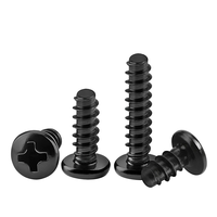 Vis de formage de filetage en plastique de type PT à tête cylindrique Phillips galvanisée en acier noir-Attaches autotaraudeuses à dents triangulaires M2.5 * 6