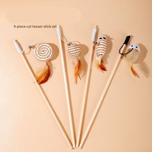 Entretenido Cat Chew Toys Teaser Sticks con Little Mice Bells para gatitos para quemar calorías hechas de sisal - Product Image 6