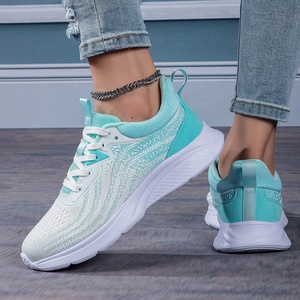 Scarpe sportive basse da <span class=keywords><strong>donna</strong></span> di grandi dimensioni traspiranti e traspiranti con punta di natale di colore bianco blu per la moda primavera - Product Image 5