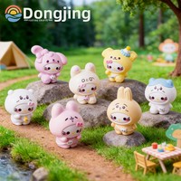 Ornement miniature en résine, lapin et ours de dessin animé, avec accessoires de tête créatifs, petite mignonne, pour décoration DIY maison, voiture et bureau, adorable et petit.
