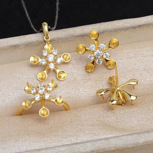Juego de 5 Cuentas de Copo de Nieve de Plata S925 para Hacer Joyas, Anillo y Colgante de Cuentas Multicolores de 6-7.3mm, Accesorios 5756 - Product Image 1
