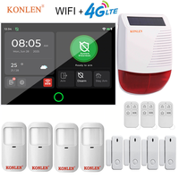 Alarma Inteligente para el Hogar con Pantalla Táctil de 7 Pulgadas, Tuya, Anti-Robo, WIFI, 4G, GSM, ABS, Sirena Solar para Exteriores, Protección de Seguridad para el Hogar