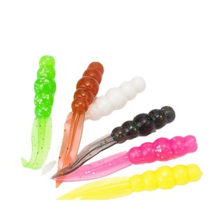 Soft Bait <b>Floating</b> Willow Leaf Flat Tail For Bass Freshwater Fishing 40mm With Glitter Points Q Elastic Reduced Hook - Product Image 2