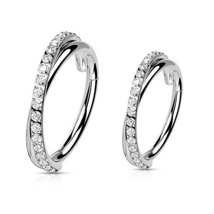 ASTM-Piercing <span class=keywords><strong>de</strong></span> titanio para el cuerpo, joyería CZ pavé, torsión lateral, 16G, transparente, PVD, oro, segmento con bisagras, pendientes, anillos para <span class=keywords><strong>la</strong></span> <span class=keywords><strong>nariz</strong></span> - Product Image 6