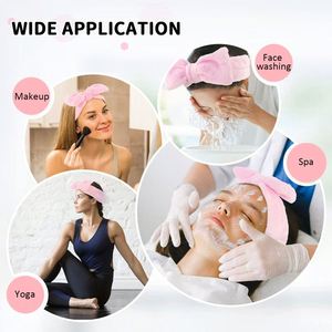 Bandeau en polaire corail doux avec nœud pour le lavage du visage, le maquillage, le spa, les mariages – Bandeau en peluche fait main style japonais et coréen – Cadeau pour femme - Product Image 4