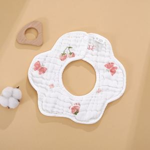 Bavoirs de dentition réutilisables et réglables à 4 couches baveuses pour bébé, bandana en coton doux pour garçon et fille - Product Image 1