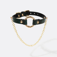 Collier ras-du-cou tendance en PU à motif serpent, réglable, avec chaîne, pour femme, accessoire quotidien, livraison rapide, personnalisable en usine