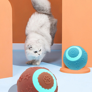 ลูกบอลกลิ้งอัตโนมัติของเล่นแมวไฟ LED แบบโต้ตอบและเป็นมิตรต่อสิ่งแวดล้อมอัจฉริยะหรูหราชาร์จไฟได้ในร่ม - Product Image 4