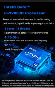 NUC Intel Core I5-12450H 8-core 12-Thread máy tính mini với đồ họa UHD DDR4 64GB Ram Wifi 6 & bt5.2 cho văn phòng nhà Mini PC - Product Image 3