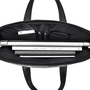 Sac pour ordinateur portable en cuir véritable, mallette d'affaires imperméable, souple, 15,6 pouces, pour hommes, en cuir Oxford de haute qualité - Product Image 5