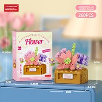 Mini Kits de Bricolage 2026 Nouveaux Bouquets de Fleurs et Succulentes en Panier, Modèles de Plantes en Pot Jouets pour Enfants, Ensembles de Blocs de Construction