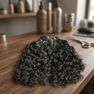 Extensiones de Cabello Humano Rizado Natural Remy Virgen de Textura Suave, Doble Trama, Marca VGP, Todos los Colores, Venta de Exportadores Indios - Product Image 2