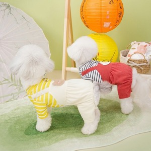 סרבל סגנון חדש לחיות מחמד אביב קיץ אופנתי ארבע רגליים מכנסי כלב בגדי זוג גור עם אבזם מתיחה - Product Image 5