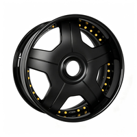 Nouvelles jantes en alliage d'aluminium forgé à cinq branches, noir brillant, 3 pièces, 17-30 pouces, garantie 5 ans, compatibilité universelle pour voitures et camions JDM USDM