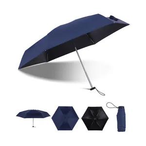 2021 novo chinês impressão do logotipo design personalizado promocional cinco seção de viagem dobrado sol guarda-chuva com caixa