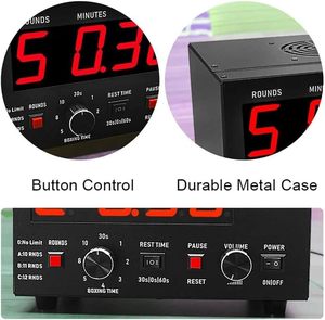 Cheetie Cp40 LED hiển thị 30S-10min đào tạo 0/30/60S còn lại thời gian Khối lượng có thể điều chỉnh chuyên nghiệp đấm bốc khoảng thời gian hẹn giờ phòng tập thể dục hẹn giờ - Product Image 3
