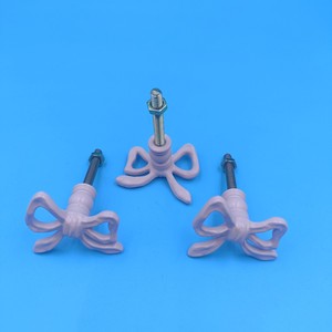 Pink Bow Cabinet Handles French Style <b>Plastic</b> Novelty Shape Drawer <b>Wardrobe</b> Door Knobs - Product Image 4