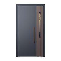 Serrure Intelligente Chinoise pour Porte de Sécurité, Porte d'Entrée en Aluminium Nid d'Abeille Bicolore avec Induction Automatique et Éclairage, Affichage du Numéro de Porte