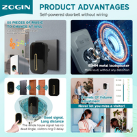 Sonnette de porte sans fil à très longue portée, modèle un-vers-un, télécommandée, intelligente, vente en gros, offre spéciale