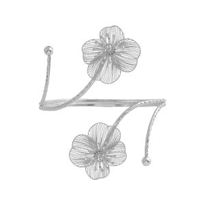 New European American Flower Shape Rhinestone Metal Upper <b>Arm</b> <b>Cuff</b> Open Adjustable Unique Statement Fashion Women <b>Arm</b> Bracelet - Product Image 6