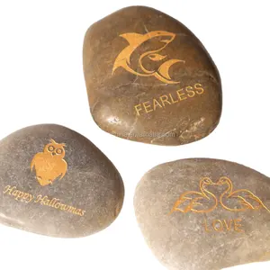 Highly Polished Engraved Inspirational Zen Pocket Wish Worry TXT Word Garden Motivate Stone