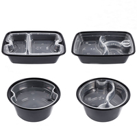1250ml 1500ml 42oz 50oz nouilles jetables soupe riz repas séparé deux couches à emporter boîte en plastique récipient alimentaire bol