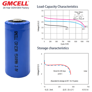 แบตเตอรี่ CR123A 3.0V 1500mAh Li-MnO₂ แบบทรงกระบอก แบตเตอรี่ลิเธียมหลัก สำหรับกล้อง ขายส่งจากโรงงาน - Product Image 4